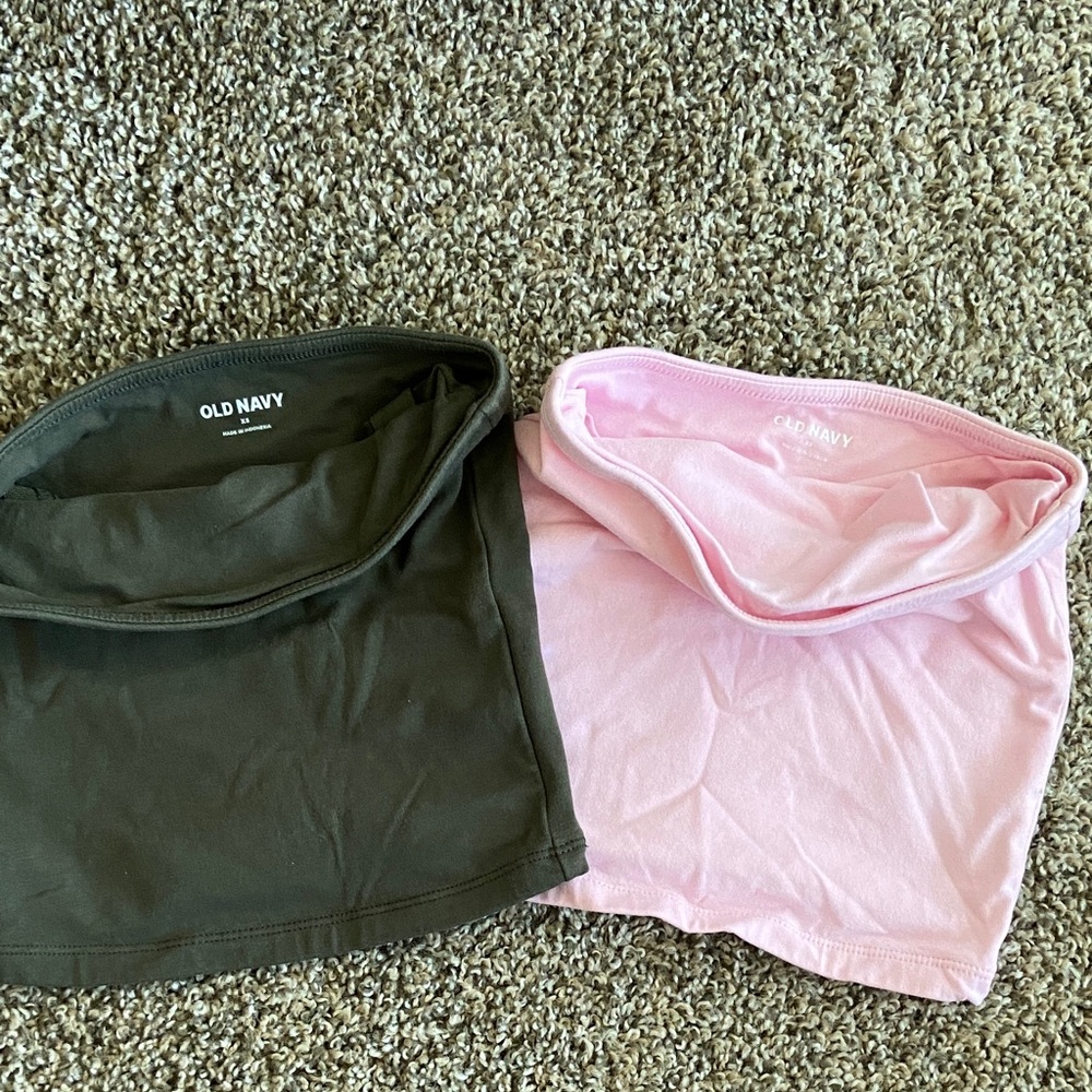 Old Navy Army Green and Pink Tube Tops Set
